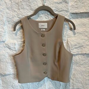 Aritzia Wilfred Taupe Button-Front Vest. Brand New.